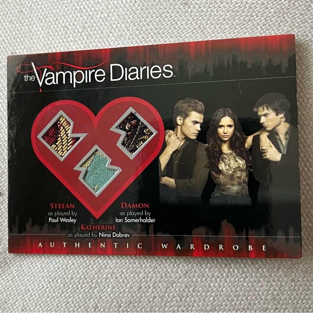 AUTHENTIC Triple Wardrobe Card Vampire Diaries Season 2 Damon Stefan Katherine